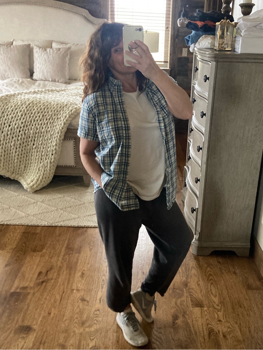 St. John’s Bay Comfort Flex Plaid Short Sleeve Oxford
